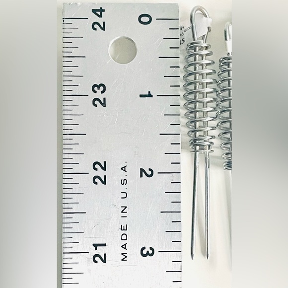 CRATE & BARREL Chrome Spiral Corn Pick (374-725) Made in Japan (set of 6) NEW - Picture 5 of 5